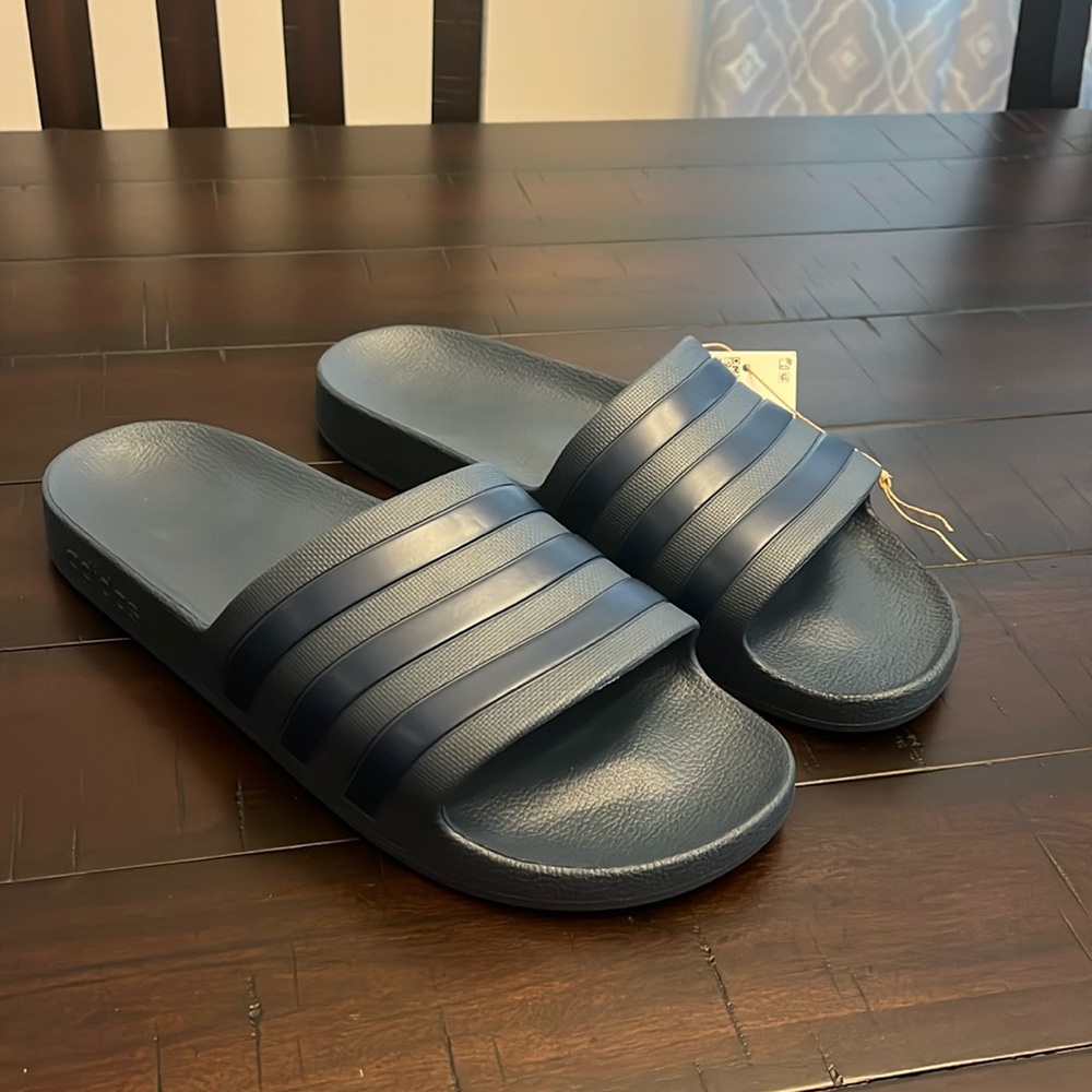 Adidas Adilette Aqua Slides Sandals Shoes new IF0895 Blue Ink Mens Size 12